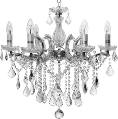 LIGHT SHOP Florence crystal six light chandelier chrome
