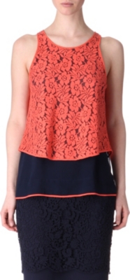 FRENCH CONNECTION Poppy layered lace top