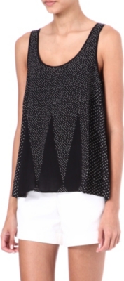 FRENCH CONNECTION Harlequin printed vest top