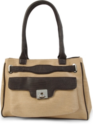 FRENCH CONNECTION Holly Hock raffia tote