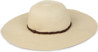 FRENCH CONNECTION Floppy plaited hat