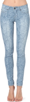 PRIMARK Paisley ankle grazer skinny mid-rise jeans