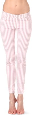 PRIMARK Striped skinny mid-rise jeans