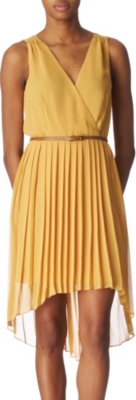OASIS Pleated dress (Ochre