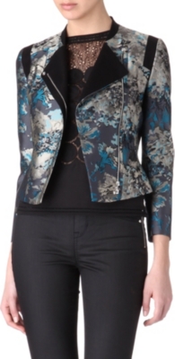 KAREN MILLEN Jacquard biker jacket