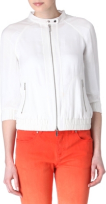 KAREN MILLEN Silk-chiffon bomber jacket