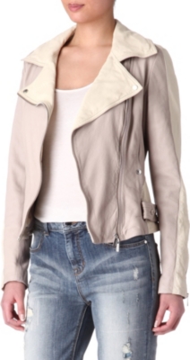 KAREN MILLEN Colourblock leather jacket