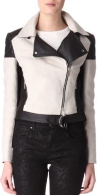 KAREN MILLEN Mixed biker jacket