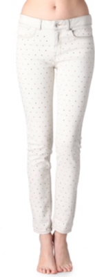 KAREN MILLEN Studded skinny high-rise jeans