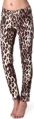 KAREN MILLEN Leopard-printed skinny high-rise jeans