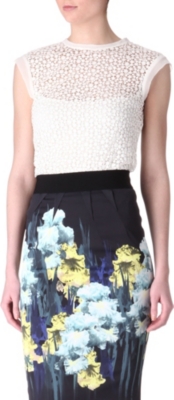 KAREN MILLEN Sheer broderie top