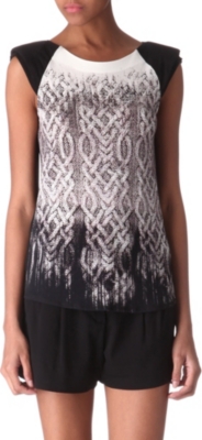 KAREN MILLEN Knit-print top