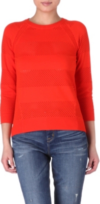 KAREN MILLEN Mesh stripe jumper