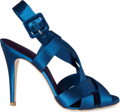 KAREN MILLEN Satin sandals (Teal