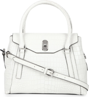 KAREN MILLEN Croc-print leather shoulder bag
