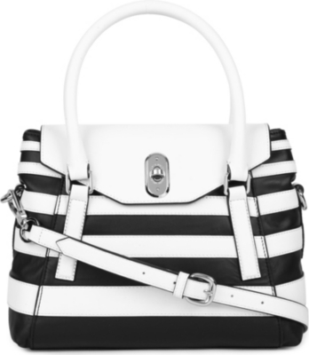 KAREN MILLEN Striped leather shoulder bag