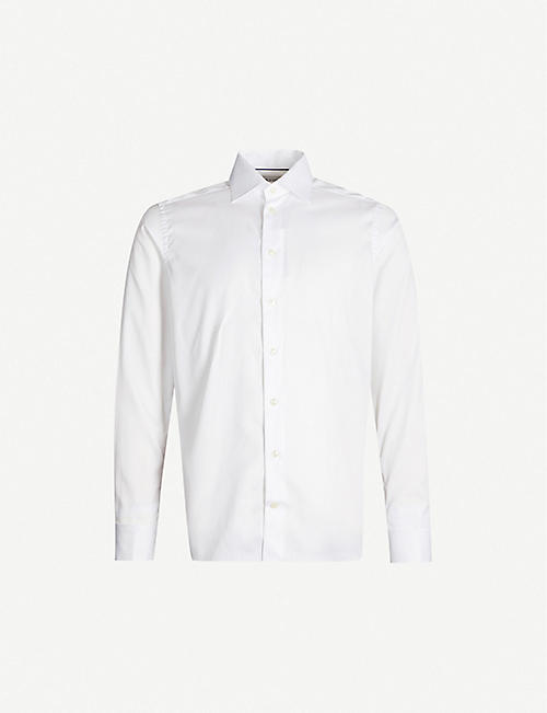 ETON: Long-sleeved pleated-cuff regular-fit cotton shirt
