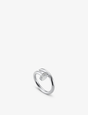 CARTIER: Juste un Clou 18ct white-gold and 0.13ct diamond ring
