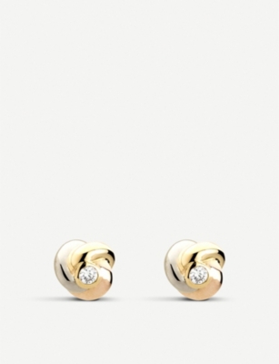 selfridges 18ct trinity cartier earrings diamond gold baby