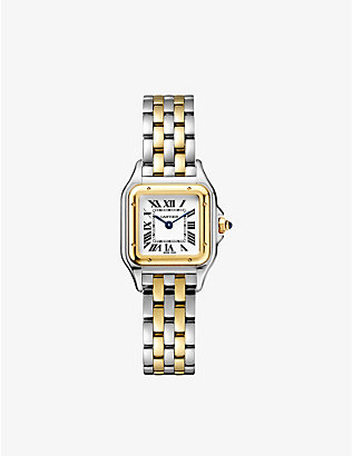 CARTIER: CRW2PN0006 Panthère de Cartier small model 18ct yellow-gold and stainless steel watch