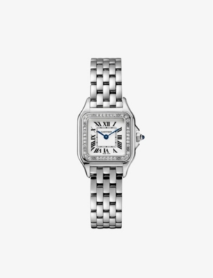 CARTIER: CRW4PN0007 Panthère de Cartier small model stainless steel and diamond quartz watch