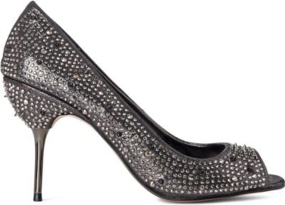 CARVELA Genny gem-embellished satin-effect courts