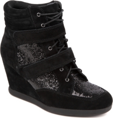 carvela trainers black glitter