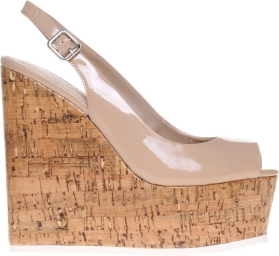 CARVELA Kabbalah cork and patent leather wedges