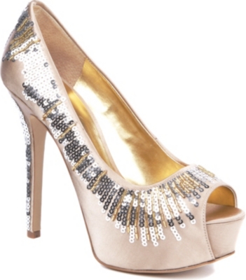 NINE WEST Comearound2 peep-toe platform courts