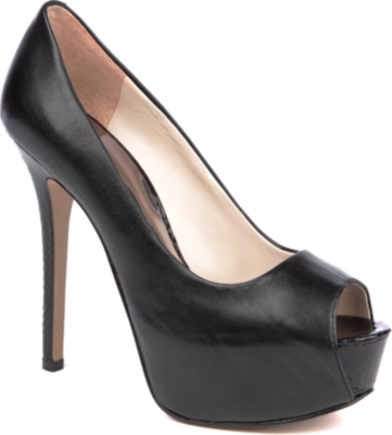 NINE WEST Cinched leather peep-toe courts