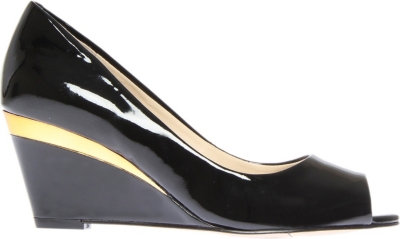 NINE WEST Shockmode3 patent leather wedge courts