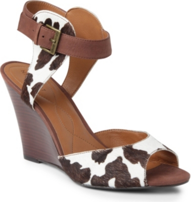 NINE WEST MissCharm leather wedge sandals