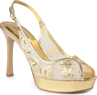 NINE WEST Hellsfire2 sequinned slingback sandals