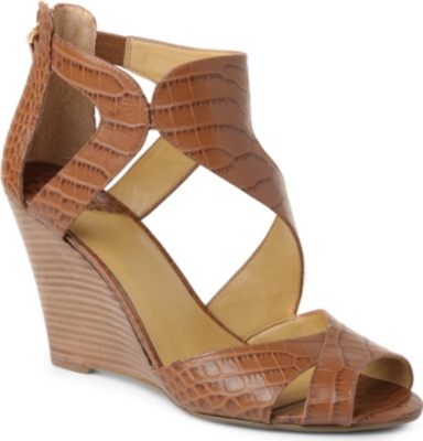 NINE WEST MissFitz leather wedge sandals