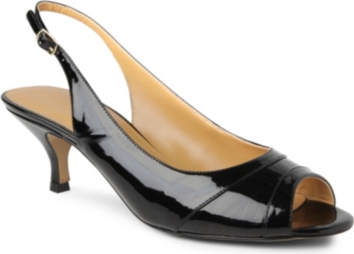 NINE WEST Ontherocks patent peep-toe slingbacks
