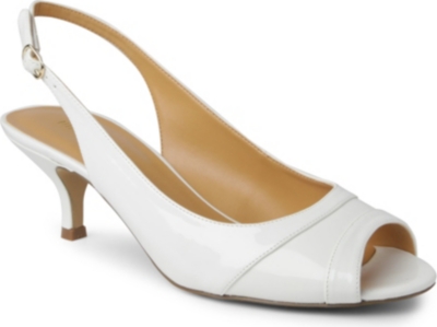 NINE WEST Ontherocks patent peep-toe slingbacks