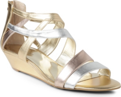NINE WEST Vocals metallic wedge sandals