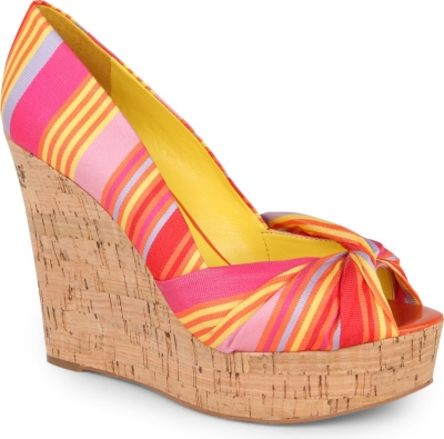 NINE WEST Chillpill2 cork peep toe wedges