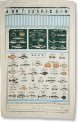 STUART GARDINER Sustainable seafood guide tea towel