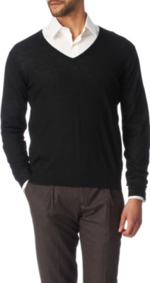 JOSEPH Cashmere and silk-blend v-neck jumper