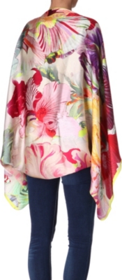 TED BAKER Orchid-printed cape