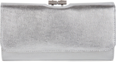 TED BAKER Pythan metallic snake-print purse