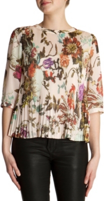 TED BAKER Roseyy floral pleated top