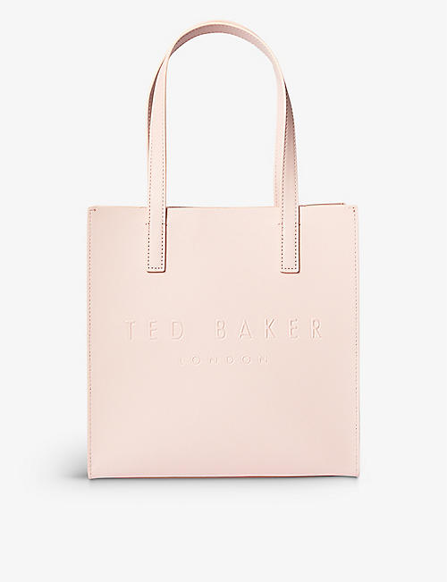 TED BAKER: Icon small crosshatch faux-leather shopper