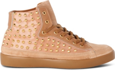 KURT GEIGER Lumiere studded high-top trainers