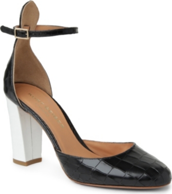 KURT GEIGER Ella croc-embossed leather sandals