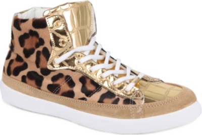 KURT GEIGER Lumiere leopard high-top trainers