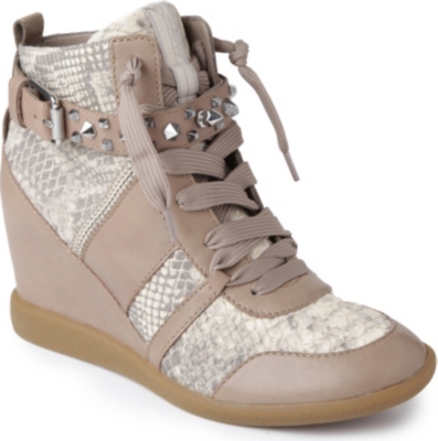 SAM EDELMAN Brogan leather wedge trainers