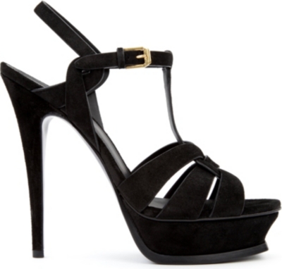 SAINT LAURENT Tribute suede platform sandals
