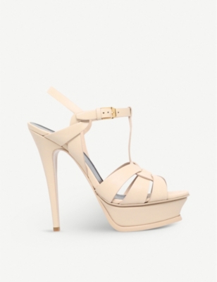 SAINT LAURENT Tribute patent leather platform sandals
